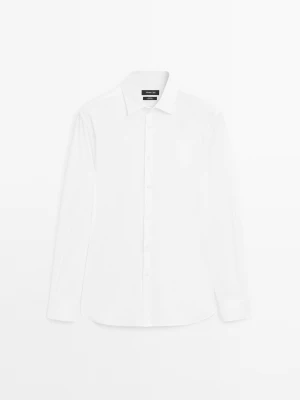 Koszula Slim Ze Stretchem - Biały - Massimo Dutti - Male