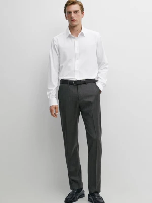 Koszula Slim Ze Stretchem - Biały - Massimo Dutti - Male