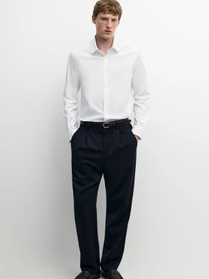 Koszula Slim Ze Stretchem - Biały - Massimo Dutti - Male