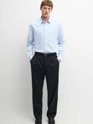Koszula Slim Ze Stretchem - Błękitny - Massimo Dutti - Male