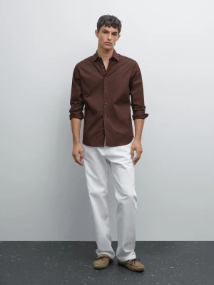 Koszula Slim Ze Stretchem - Brązowy - - Massimo Dutti - Mężczyzna