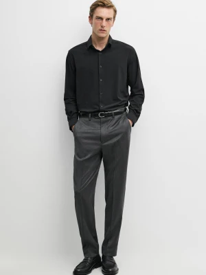 Koszula Slim Ze Stretchem - Czarny - Massimo Dutti - Male