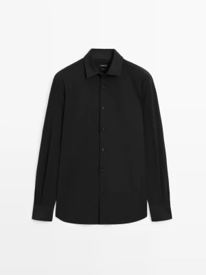 Koszula Slim Ze Stretchem - Czarny - - Massimo Dutti - Mężczyzna
