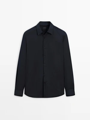 Koszula Slim Ze Stretchem - Granatowy - Massimo Dutti - Male