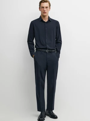 Koszula Slim Ze Stretchem - Granatowy - Massimo Dutti - Male