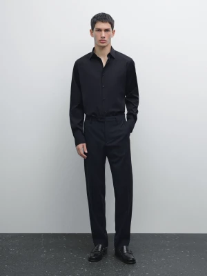 Koszula Slim Ze Stretchem - Granatowy - - Massimo Dutti - Mężczyzna