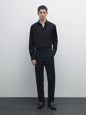 Koszula Slim Ze Stretchem - Granatowy - - Massimo Dutti - Mężczyzna
