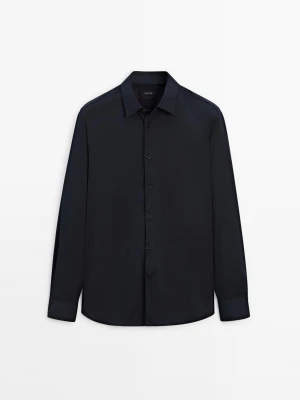 Koszula Slim Ze Stretchem - Granatowy - - Massimo Dutti - Mężczyzna