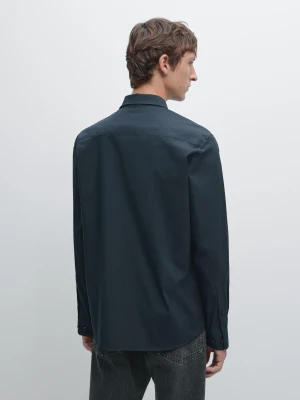 Koszula Slim Ze Stretchem - Niebieski - - Massimo Dutti - Mężczyzna