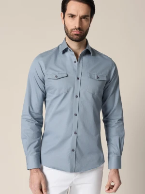 Koszula Szary Bawełniana Regular Elettra Lancerto