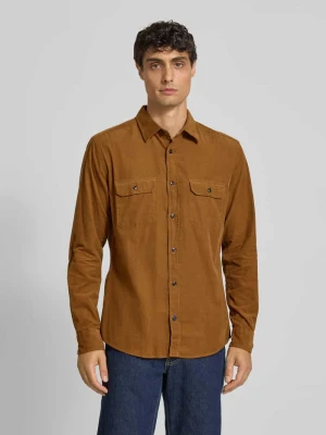 Koszula sztruksowa o kroju regular fit z kołnierzykiem typu kent OLYMP Level Five