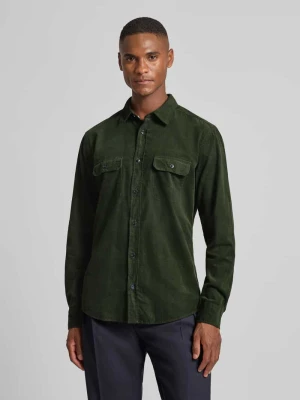 Koszula sztruksowa o kroju regular fit z kołnierzykiem typu kent OLYMP Level Five