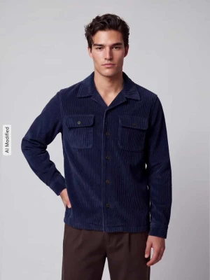 Koszula sztruksowa z brustaszami Polo Ralph Lauren Granatowy