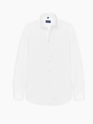 KOSZULA TENNIS CLUB 019 DŁUGI RĘKAW SLIM FIT BIAŁA Z BAWEŁNY Recman
