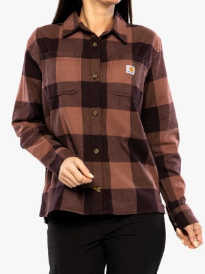 Koszula turystyczna damska Carhartt Midweight Flannel L/S Plaid Shirt - blackberry