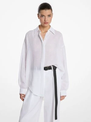 Koszula typu boyfriend z lnianej krepy MICHAEL KORS COLLECTION