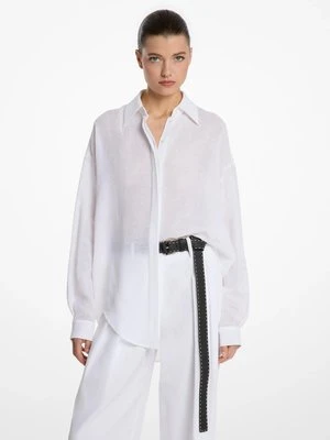 Koszula typu boyfriend z lnianej krepy MICHAEL KORS COLLECTION