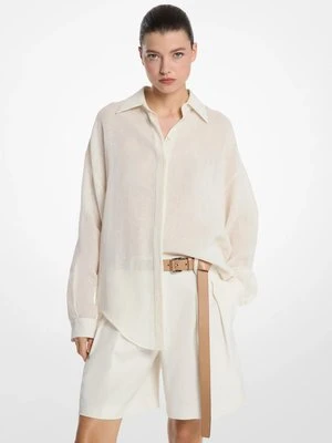 Koszula typu boyfriend z lnianej krepy MICHAEL KORS COLLECTION