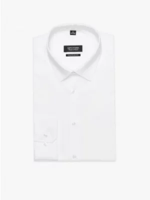 koszula versone 3146t długi rękaw custom fit biała Recman