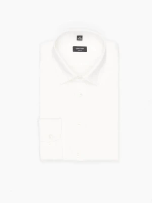 KOSZULA VERSONE 3185 DŁUGI RĘKAW SLIM FIT ECRU Z BAWEŁNY Recman
