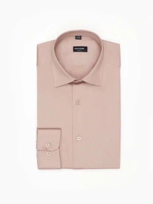 KOSZULA VERSONE 3229 DŁUGI RĘKAW SLIM FIT RÓŻOWA Z BAWEŁNY Recman