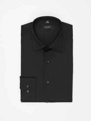 KOSZULA VERSONE 3292E DŁUGI RĘKAW SLIM FIT CZARNA Z BAWEŁNY Recman