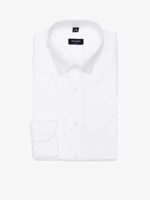 KOSZULA VERSONE 3307C DŁUGI RĘKAW SLIM FIT BIAŁA Z BAWEŁNĄ Recman