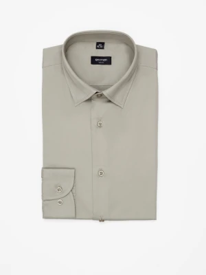 KOSZULA VERSONE 3308C DŁUGI RĘKAW SLIM FIT ZIELONA Z BAWEŁNĄ Recman