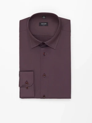 KOSZULA VERSONE 3309T DŁUGI RĘKAW SLIM FIT FIOLETOWA Z BAWEŁNĄ Recman