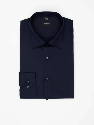 KOSZULA VERSONE 3327E DŁUGI RĘKAW SLIM FIT GRANATOWA Z BAWEŁNĄ Recman