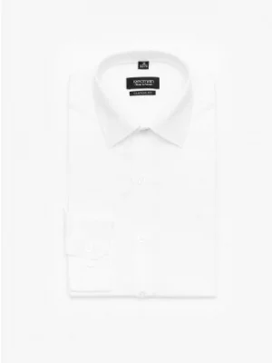 koszula versone 90001 długi rękaw custom fit biała Recman