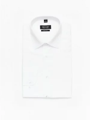 koszula versone 9001 długi rękaw slim fit biały Recman