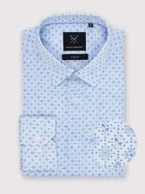 Koszula w kolorze białym w błękitny wzór Pako Lorente