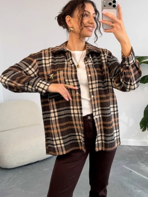 Koszula w Kratkę Brązowa Vero ClothStore