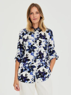 Koszula w kwiaty biała Moodo
