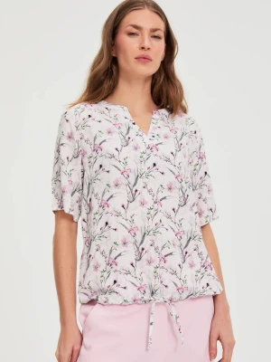 Koszula w kwiaty różowa Moodo