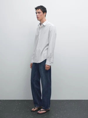 Koszula W Paski O Kroju Regular Fit - Błękitny - - Massimo Dutti - Male