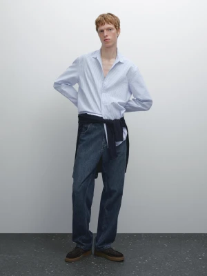Koszula W Paski O Kroju Regular Fit - Błękitny - - Massimo Dutti - Mężczyzna