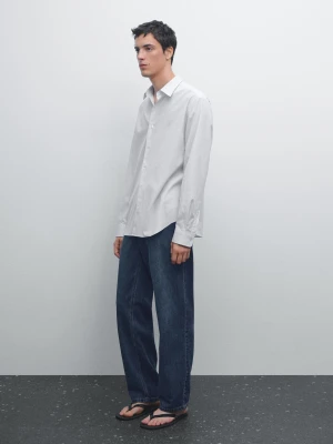 Koszula W Paski O Kroju Regular Fit - Błękitny - - Massimo Dutti - Mężczyzna