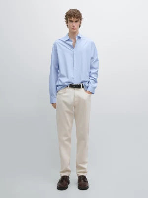 Koszula W Paski O Kroju Regular Fit - Błękitny - - Massimo Dutti - Mężczyzna