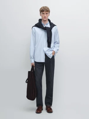 Koszula W Paski O Kroju Regular Fit - Błękitny - - Massimo Dutti - Mężczyzna