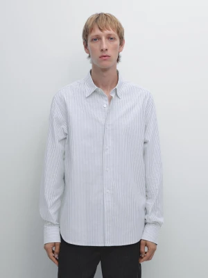 Koszula W Paski O Kroju Regular Fit - Granatowy - - Massimo Dutti - Mężczyzna