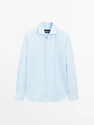 Koszula W Paski O Kroju Slim - Błękitny - - Massimo Dutti - Mężczyzna