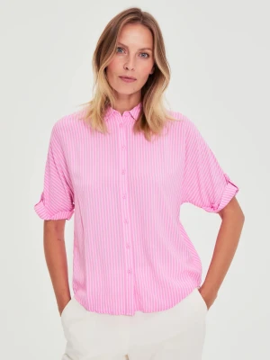 Koszula w paski różowa Moodo