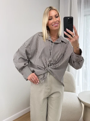 Koszula w Paski Taupe Gia UNI ClothStore