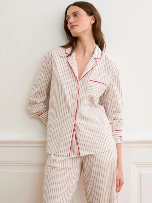 Koszula w paski z bawełną Etam