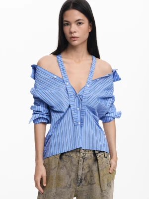 Koszula w paski z dekoltem Desigual