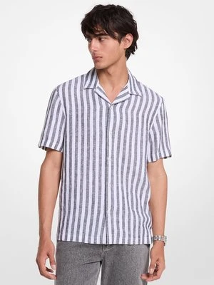 Koszula w paski z mieszanki lnu i bawełny Michael Kors Mens