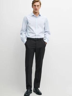 Koszula W Paski Ze 100% Bawełny - Biały - Massimo Dutti - Male