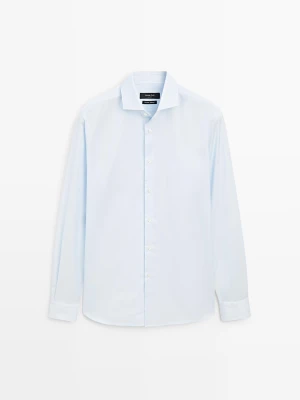 Koszula W Paski Ze 100% Bawełny - Biały - Massimo Dutti - Male